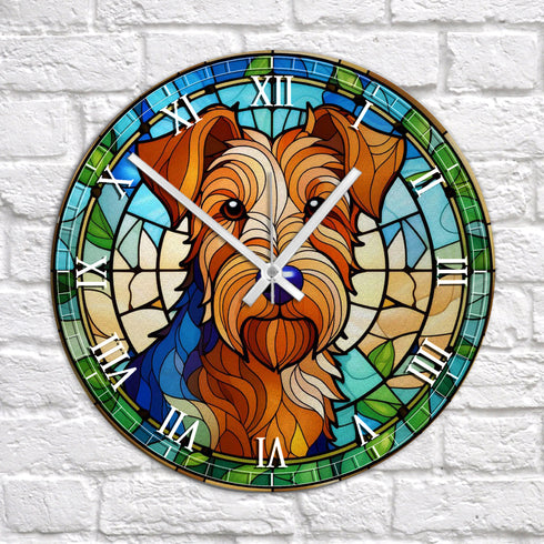 Welsh Terrier Suncatcher Effect Clock